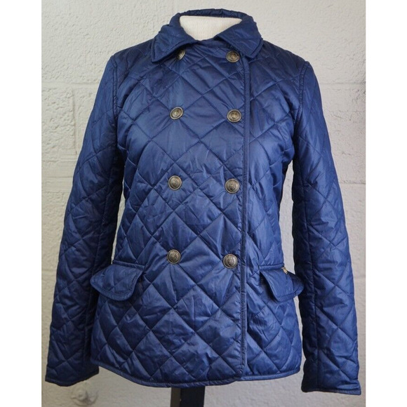 Polo Ralph Lauren Girl's Blue Quilted Jacket Size 16 peacoat double breasted